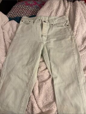 Men's Straight Jeans in Pale Mint